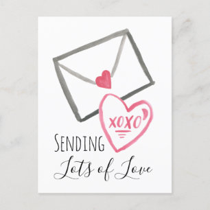 Sending Valentine's Kärlek Brev Xoxo Heart Helg Vykort