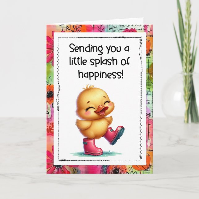 Sending You a Little Splash of Happiness Duck Card Kort (Framsida)