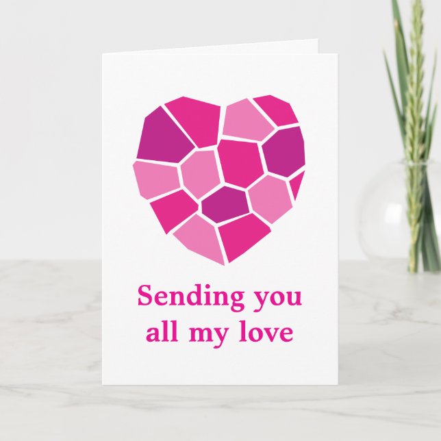 Sending you all my love romantic kort (Framsida)