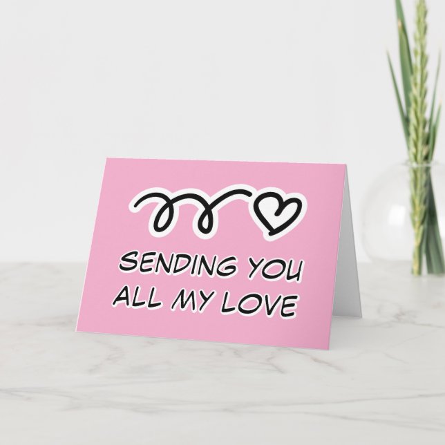 Sending you all my love Valentine's Day Card Helgkort (Framsida)