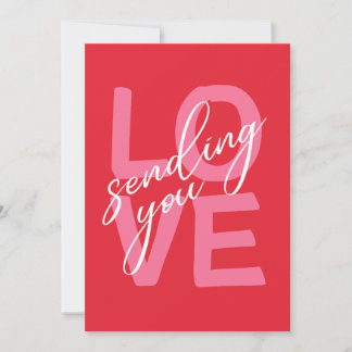 Sending You Love Bold Modern Typography Valentine Julkort