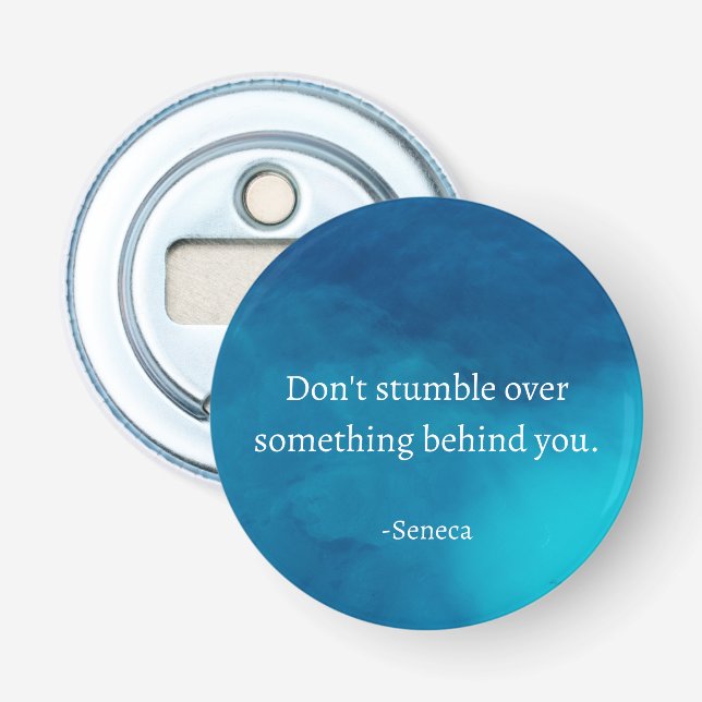 Seneca: Fokus Forward, Stumble on Past Flasköppnare (Framsidan)