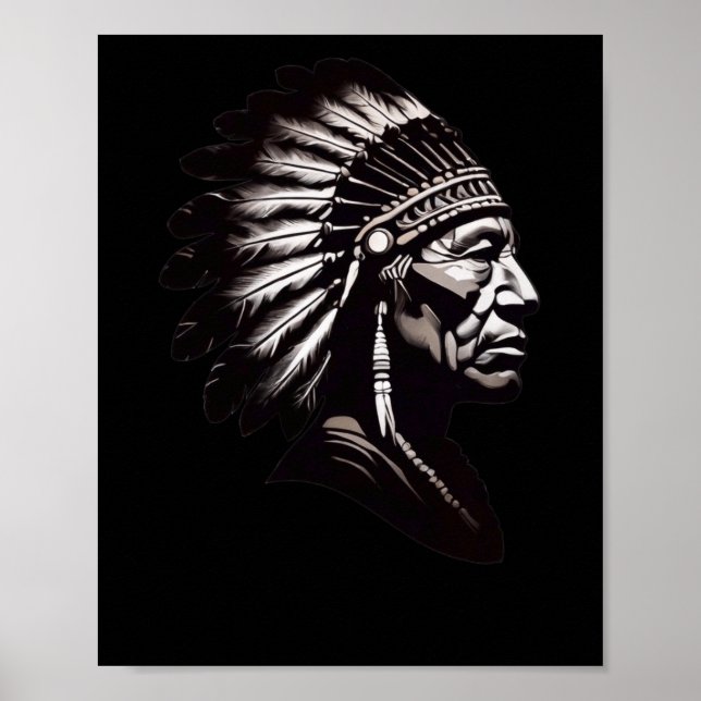 Seneca Indian Chief Sticker2 Poster (Framsidan)