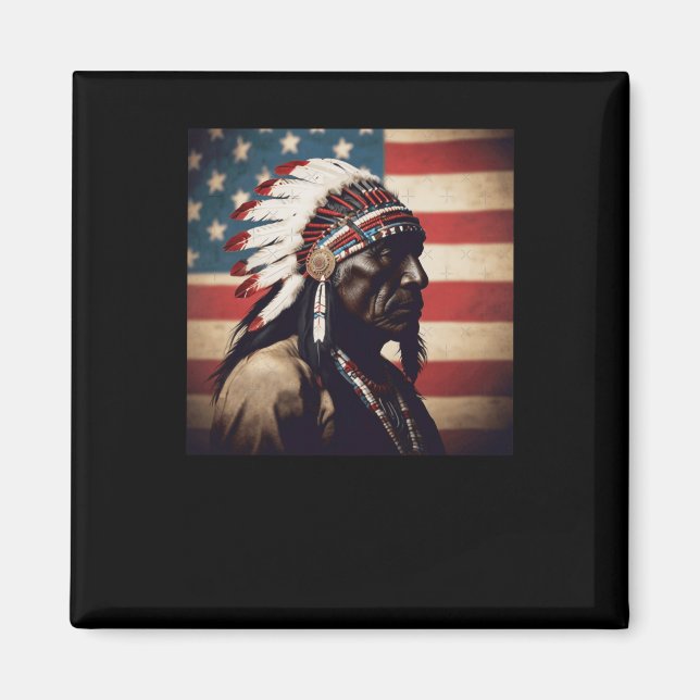 Seneca Indian Chief Sticker 3 Magnet (Framsidan)