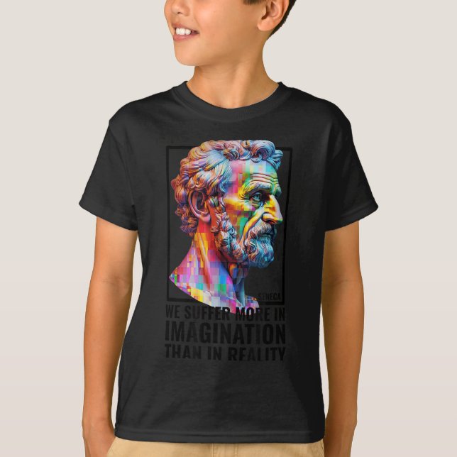 Seneca-övertänkande av Stoicism Modern Stoic Ph T Shirt (Framsida)