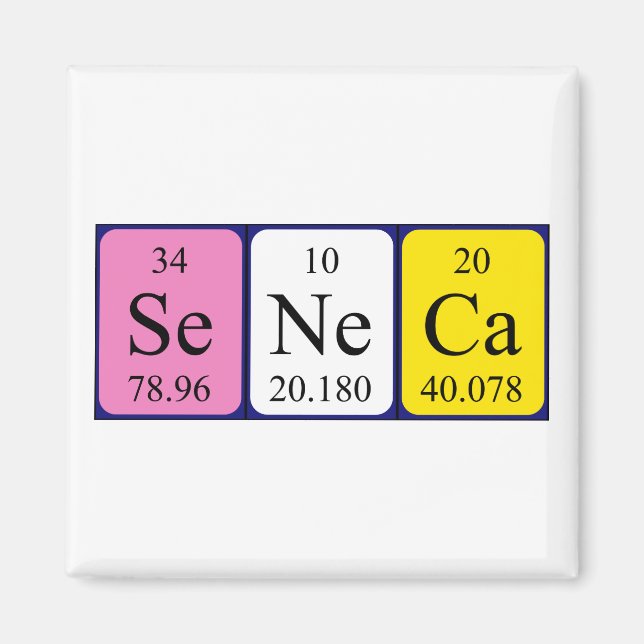 Seneca periodisk magnet bord namn (Framsidan)