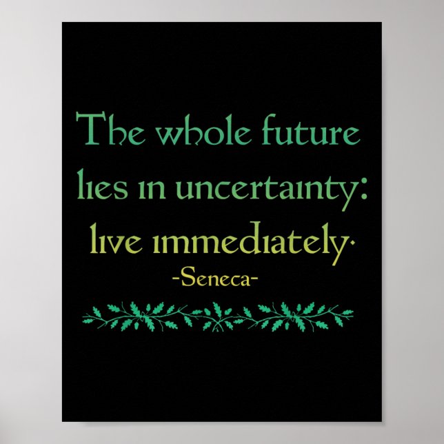 Seneca Quote Live omedelbart Stoic Wisdom Philoso Poster (Framsidan)