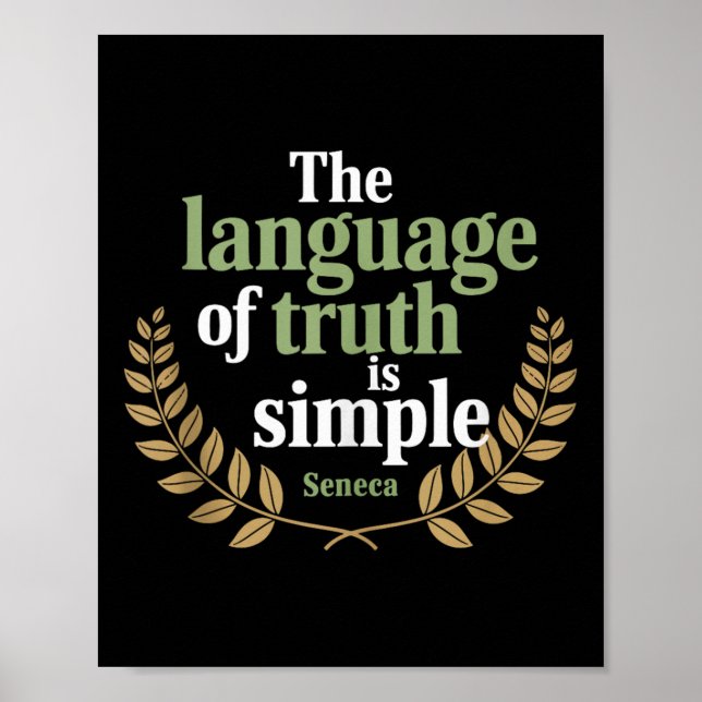 Seneca Quote Stoic Philosophy Wisdom Truth Simplic Poster (Framsidan)