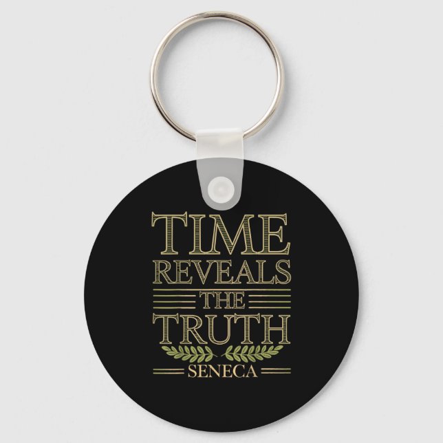Seneca Quote Time Reveals Truth Stoic Wisdom Philo Nyckelring (Framsida)