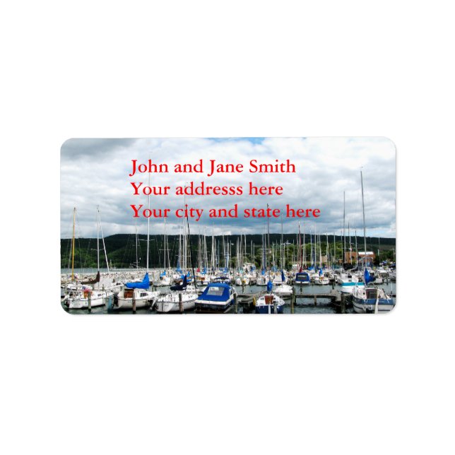 Seneca Sjö. Adressetikett (Framsidan)