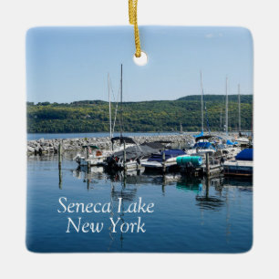 Seneca Sjö i New York Julgransprydnad Keramik