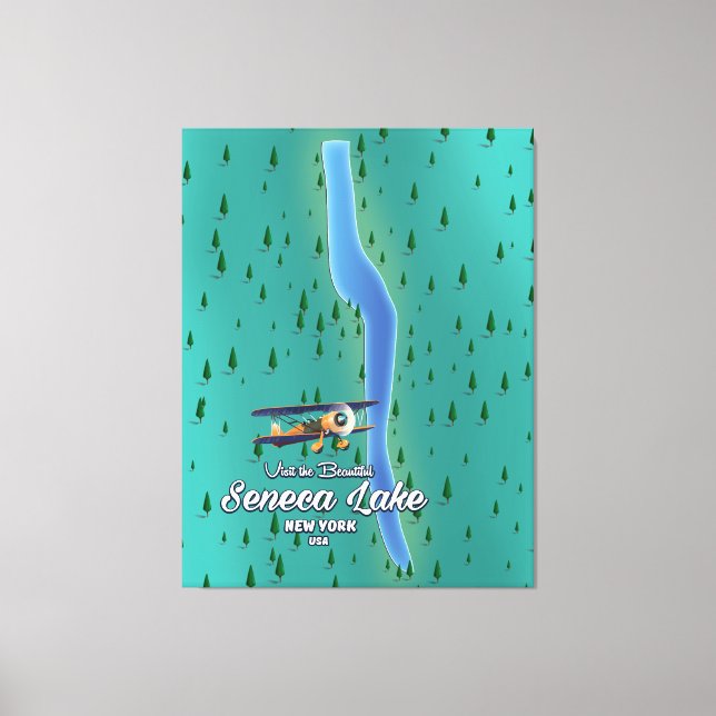 Seneca Sjö, NYC sjö karta Canvastryck (Framsida)