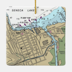 Seneca Sjö Watkins NY Chart Julgransprydnad Keramik
