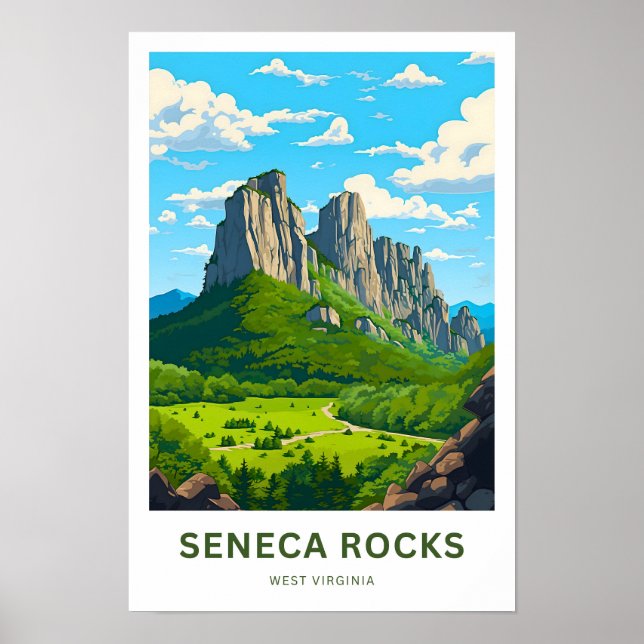 Seneca Sten Väster Virginia Travel Skriv ut Poster (Framsidan)