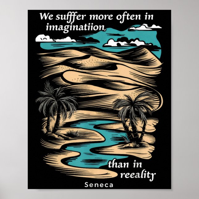 Seneca Stoic Philosoper Stoicism Coola Motiva Poster (Framsidan)