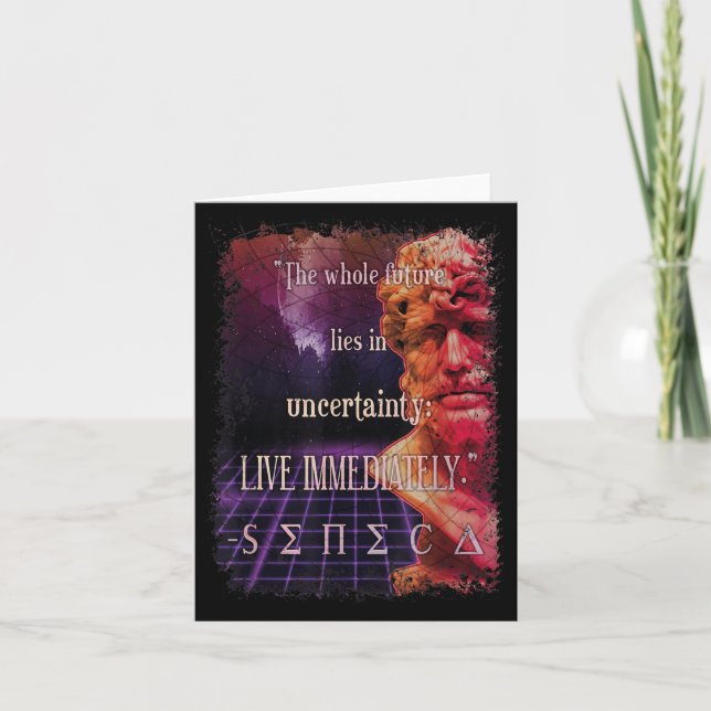 Seneca Stoic Quote Live Now Stoicism Philosophy Kort (Framsida)