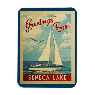 Seneca vintage resor New York för sjösegelbåt Magnet
