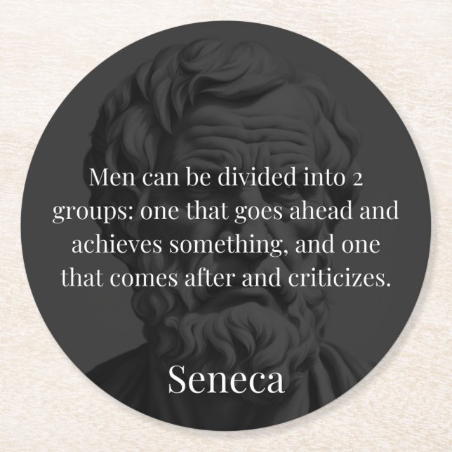 Senecas division: The Doers and the Critics Underlägg Papper Rund (Framsidan)