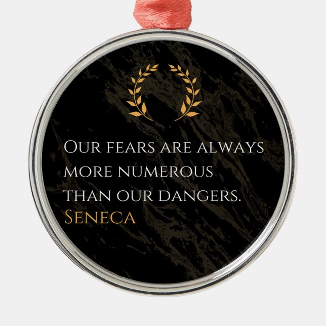 Senecas insight: Rädslan jämfört med verkliga faro Julgransprydnad Metall (Framsidan)