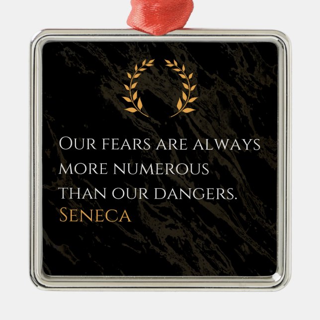 Senecas insight: Rädslan jämfört med verkliga faro Julgransprydnad Metall (Framsidan)