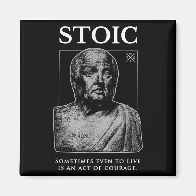 Senecas "kursåtgärd"-Stoicism-citat Magnet (Framsidan)