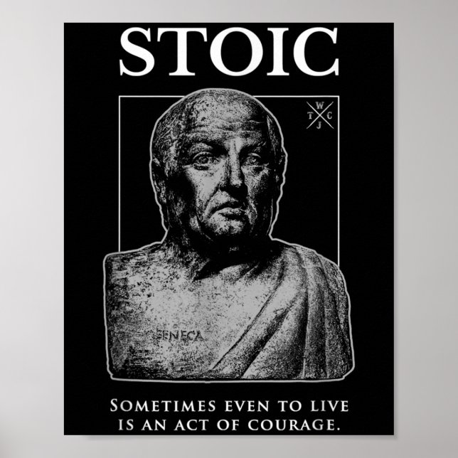 Senecas "kursåtgärd"-Stoicism-citat Poster (Framsidan)