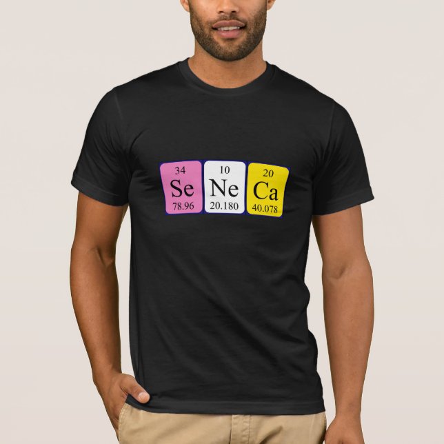 Senecas periodiska skjorta bord namn t-shirt (Framsida)