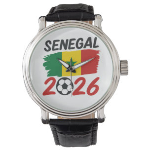 Senegal 2026 Fotboll Fan Design med Star Football Armbandsur