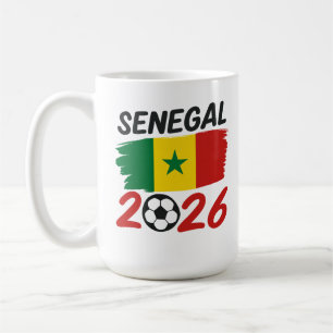 Senegal 2026 Fotboll Fan Design med Star Football Kaffemugg
