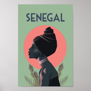 Senegal afrika vintage resor poster