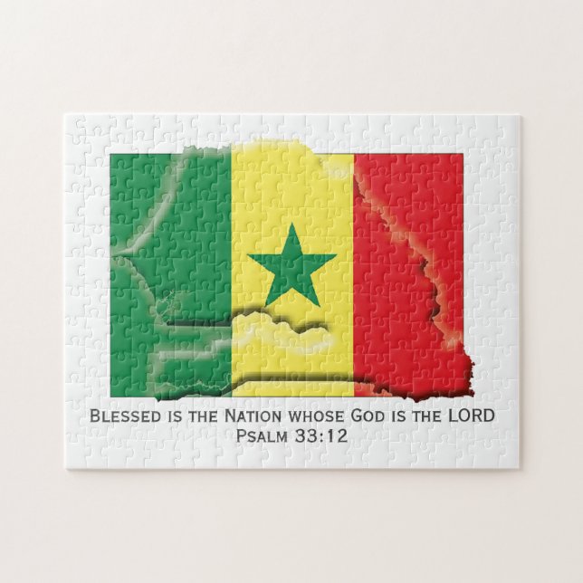 SENEGAL | Blad nation | SENEGALESE FLAGGA Pussel (Horisontell)
