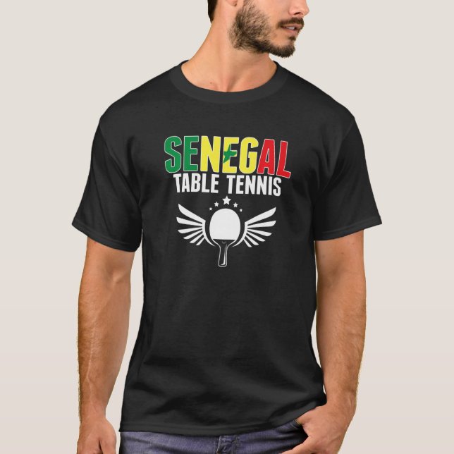 Senegal Bord Tennis Senegalese Ping Pong Support T Shirt (Framsida)