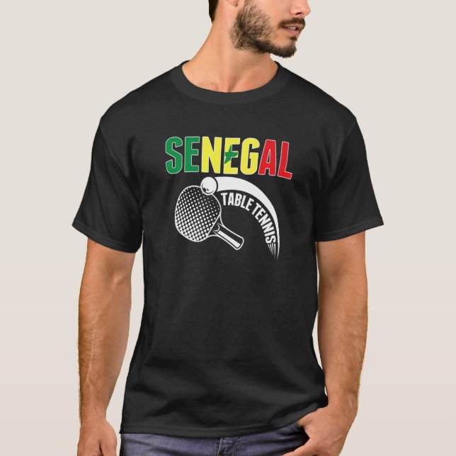 Senegal Bordtennis Stöd senegalesisk pingis T Shirt (Framsida)