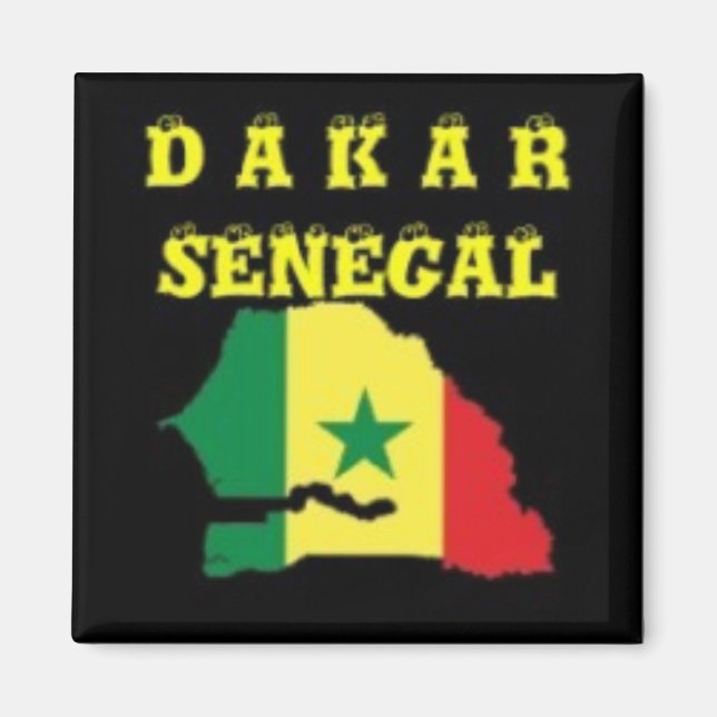 SENEGAL (DAKAR) KARTA T-SHIRT OCH ETC MAGNET (Framsidan)