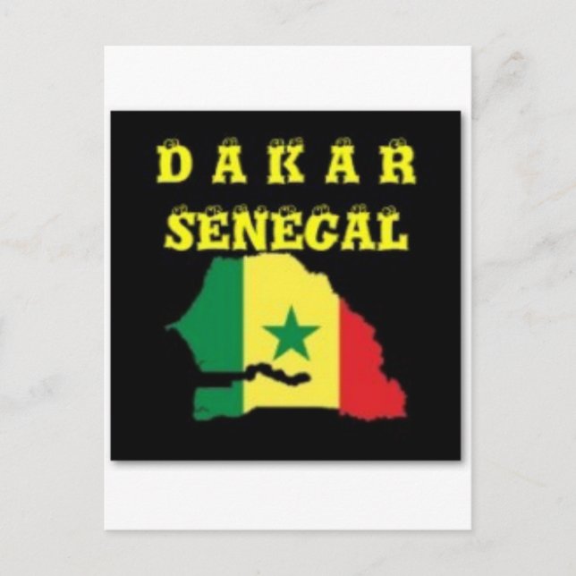 SENEGAL (DAKAR) KARTA T-SHIRT OCH ETC VYKORT (Framsida)