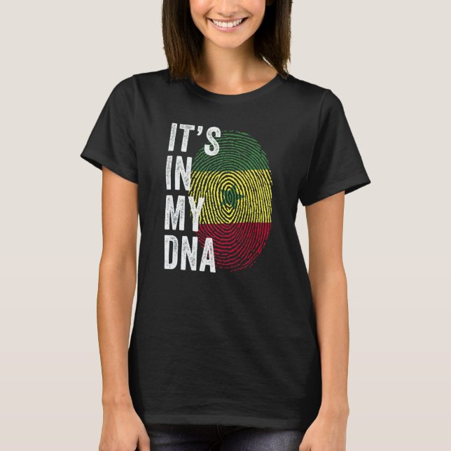 Senegal Det Finns I Mitt DNA Söt Senegal Fingeravt T Shirt (Framsida)
