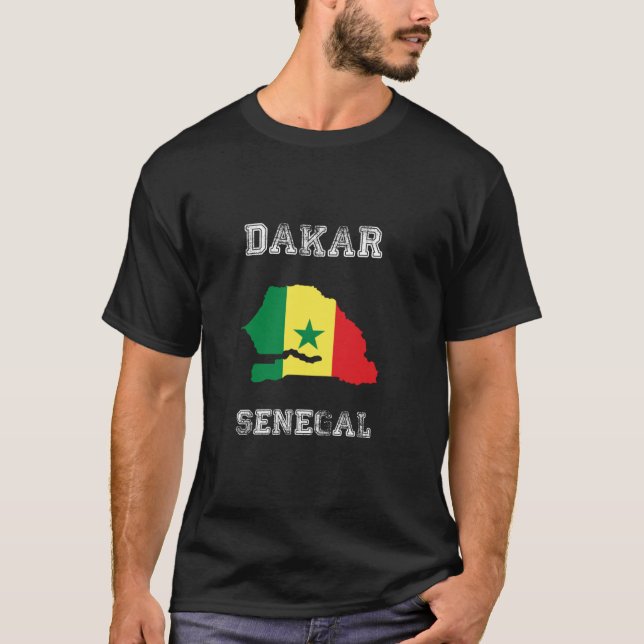 Senegal Distress Flagga Dakar Pride Långärmad T Shirt (Framsida)