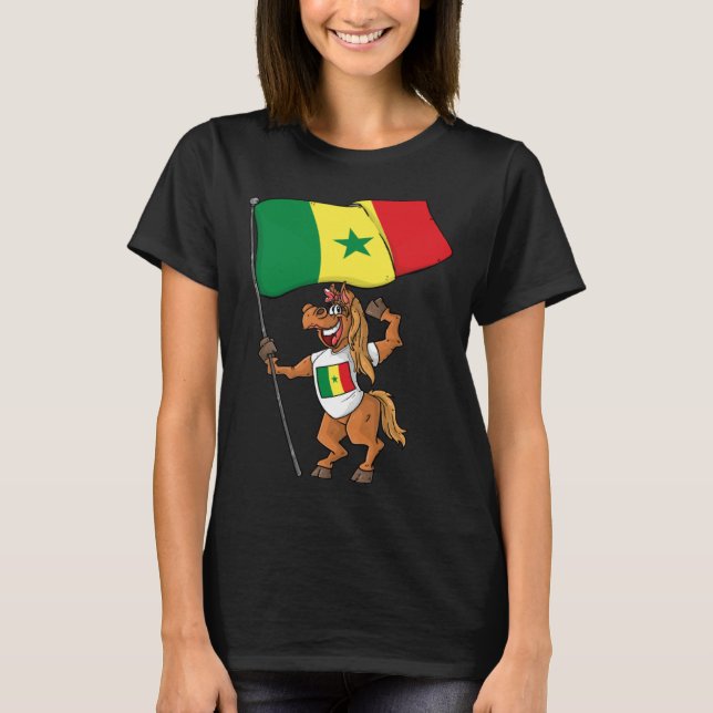 Senegal Fan Horse T Shirt (Framsida)