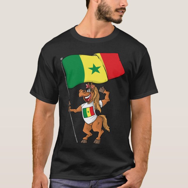 Senegal Fan Horse T Shirt (Framsida)