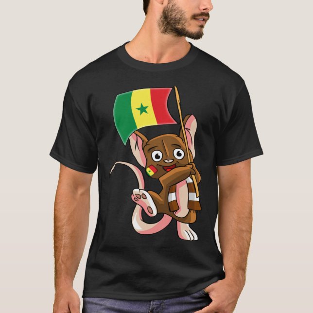 Senegal Fan Mouse T Shirt (Framsida)