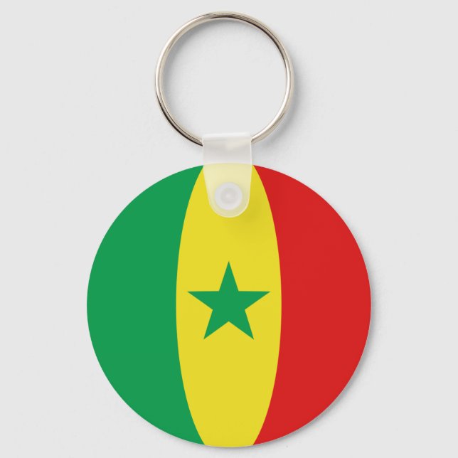 Senegal Fisheye Flagga Keychain Nyckelring (Framsida)