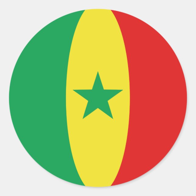 Senegal Fisheye Flagga Klistermärke (Framsida)