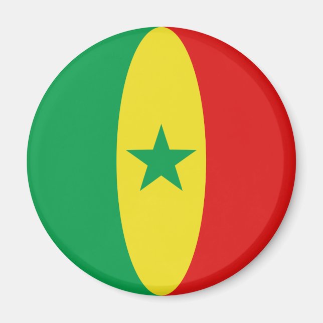 Senegal Fisheye Flagga Magnet (Framsidan)