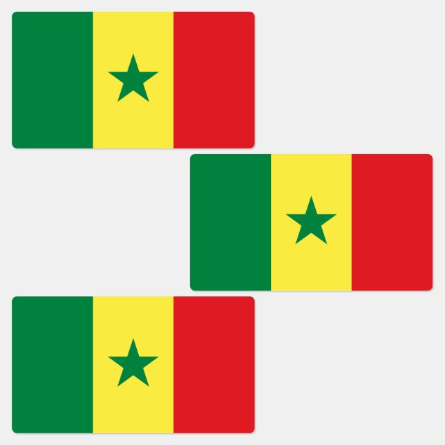 Senegal Flag Klistermärke (Grupp)