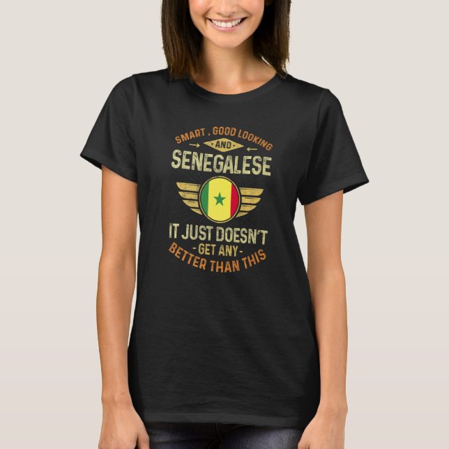 Senegal Flag Proud Senegalese Men & Women   T Shirt (Framsida)