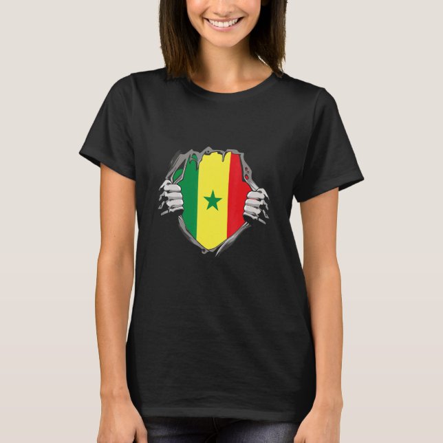 Senegal Flag T Shirt (Framsida)