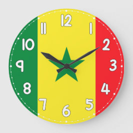 Senegal Flag Wall Clock – Stylish Patriotic Decor Stor Klocka