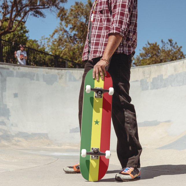 Senegal flaga mini skateboard bräda 18,5 cm (Utomhus 2)