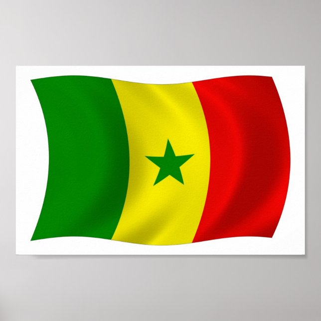 Senegal Flagga Affisch Print (Framsidan)