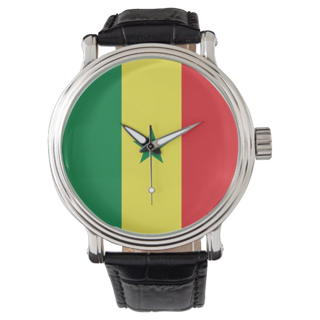 Senegal Flagga Armbandsur (Framsida)